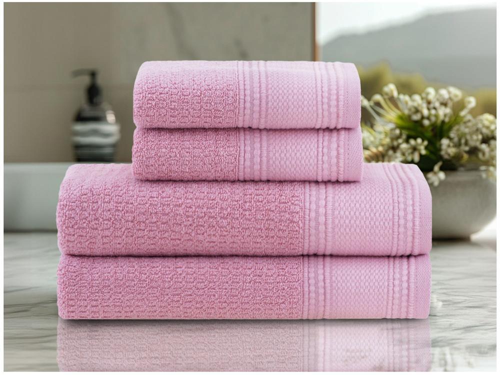 Jogo de Toalhas Buddemeyer 100% Algodão Novita Extra Soft Jacquard Felpa Rosa 4 Peças - 4