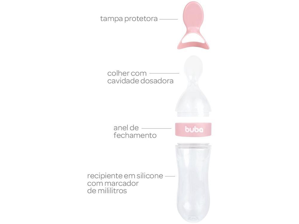 Colher Dosadora Infantil Em Silicone Buba 90ml Baby Rosa - 4
