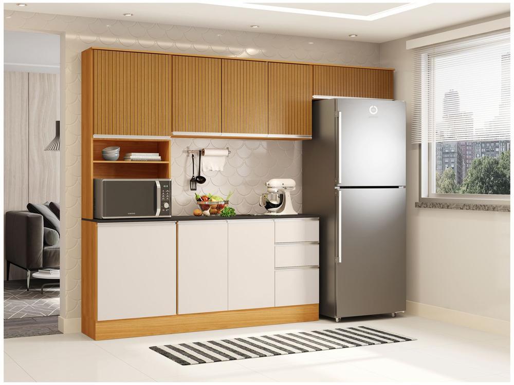 Cozinha Compacta Poliman Móveis Paris com Balcão 9 Portas 2 Gavetas - 1