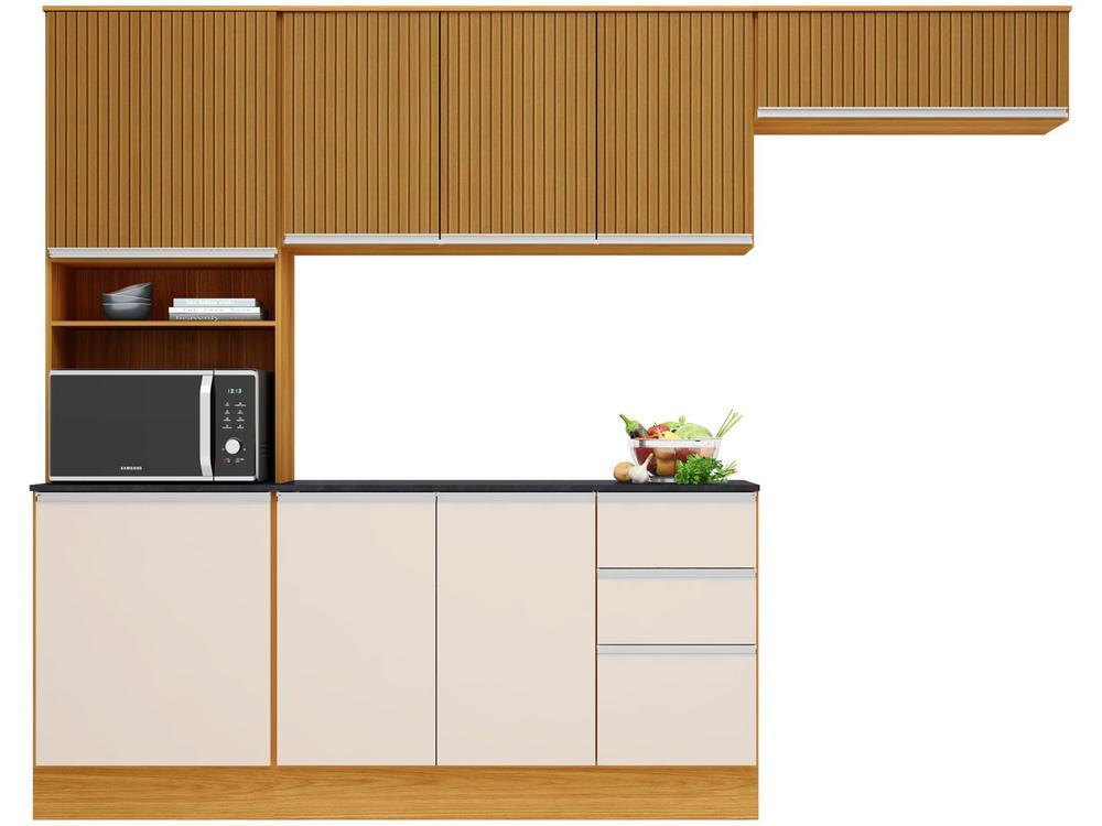 Cozinha Compacta Poliman Móveis Paris com Balcão 9 Portas 2 Gavetas - 4