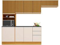 Cozinha Compacta Poliman Móveis Paris com Balcão 9 Portas 2 Gavetas