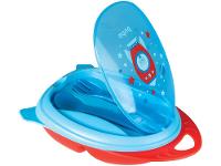 Kit Refeição Infantil Buba Foguete 3 Peças Azul e Vermelho - 6
