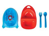 Kit Refeição Infantil Buba Foguete 3 Peças Azul e Vermelho - 7