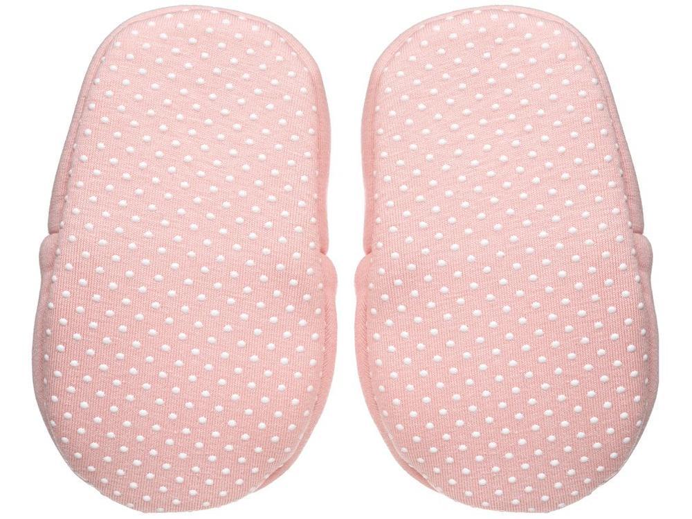 Pantufa Infantil de Algodão Sapatilha Urso Rosa Antiderrapante - 4