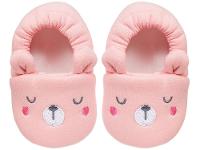 Pantufa Infantil de Algodão Sapatilha Urso Rosa Antiderrapante - 3