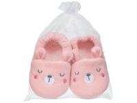 Pantufa Infantil de Algodão Sapatilha Urso Rosa Antiderrapante - 6