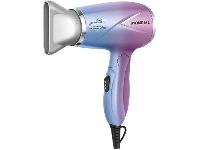 Secador de Cabelo Mondial Dobrável Tourmaline Azul e Rosa 1200W 2 Velocidades by Juliette Qu4tro Elementos