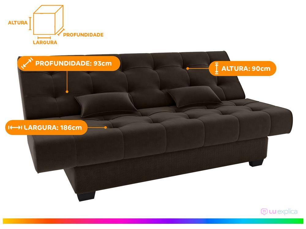 Sofá-cama 3 Lugares Casal Reclinável Veludo Matrix Laila - 3