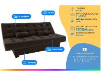 Sofá-cama 3 Lugares Casal Reclinável Veludo Matrix Laila - 2