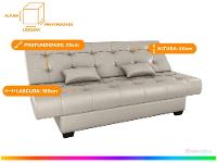 Sofá-cama 3 Lugares Casal Reclinável Veludo Matrix Laila - 3