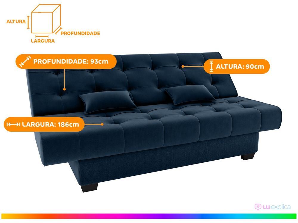 Sofá-cama 3 Lugares Casal Reclinável Veludo Matrix Laila - 3