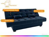 Sofá-cama 3 Lugares Casal Reclinável Veludo Matrix Laila - 3