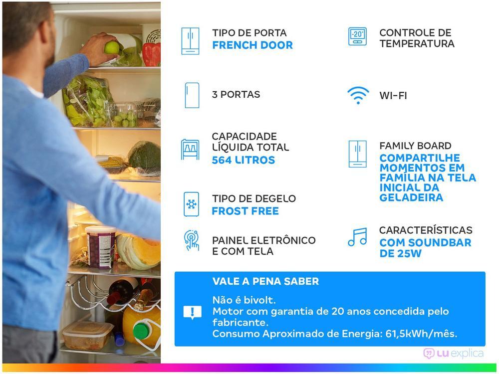 Geladeira/Refrigerador Samsung Smart Frost Free Inox French Door Preto 564L com Dispenser de Água e Gelo RF27CG591 - 2