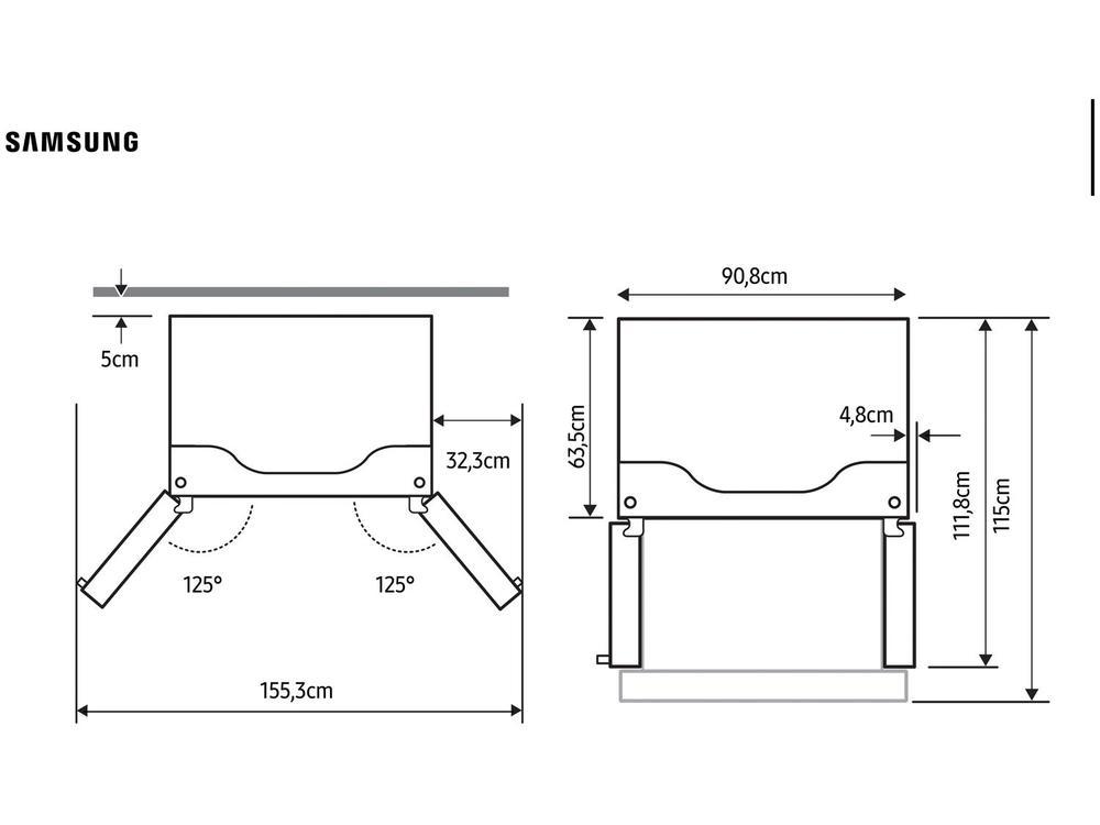Geladeira/Refrigerador Samsung Smart Frost Free Inox French Door Preto 564L com Dispenser de Água e Gelo RF27CG591 - 6