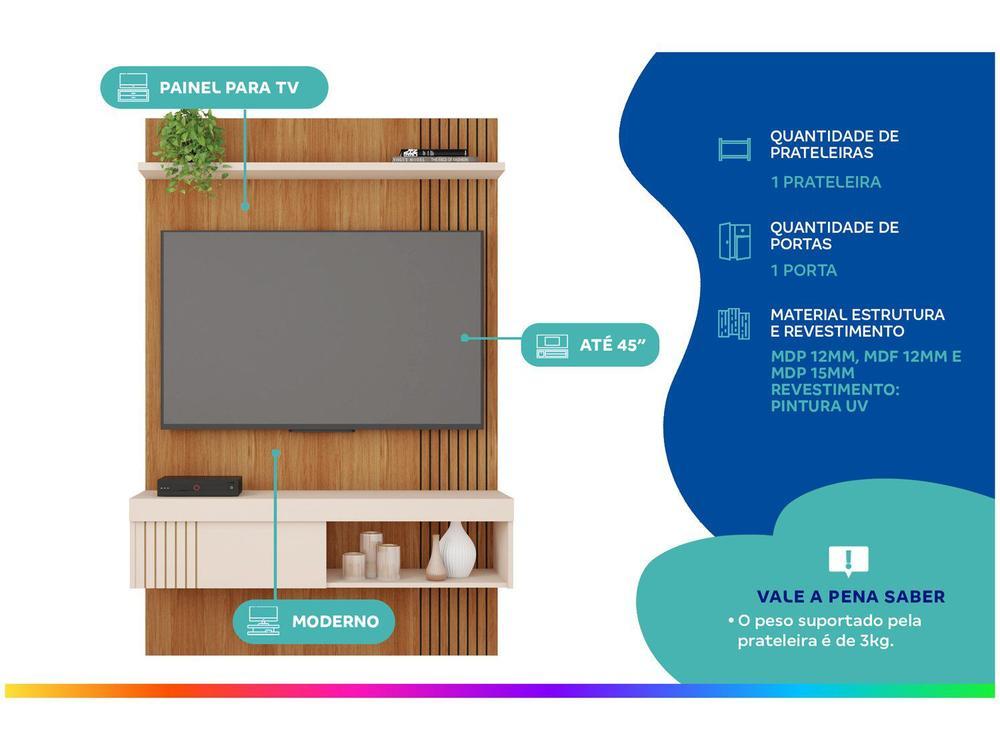 Painel para TV até 45" Caemmun Jade 1.2 1 Prateleira - 2