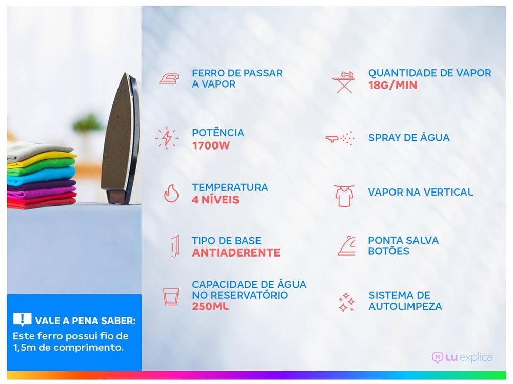 Ferro de Passar Roupa a Vapor Philips Walita 1000 Series DST1050/20 Branco e Azul - 2