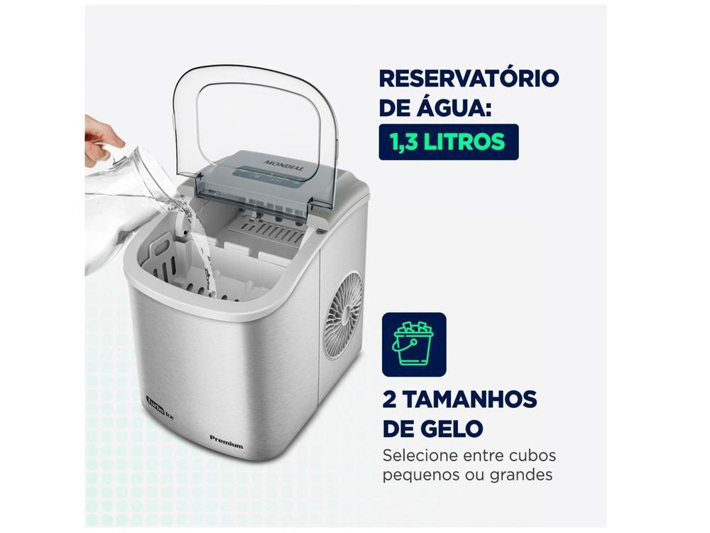 Máquina de Gelo Turbo Ice Premium MG-12-GI Mondial 12kg Cinza - 5