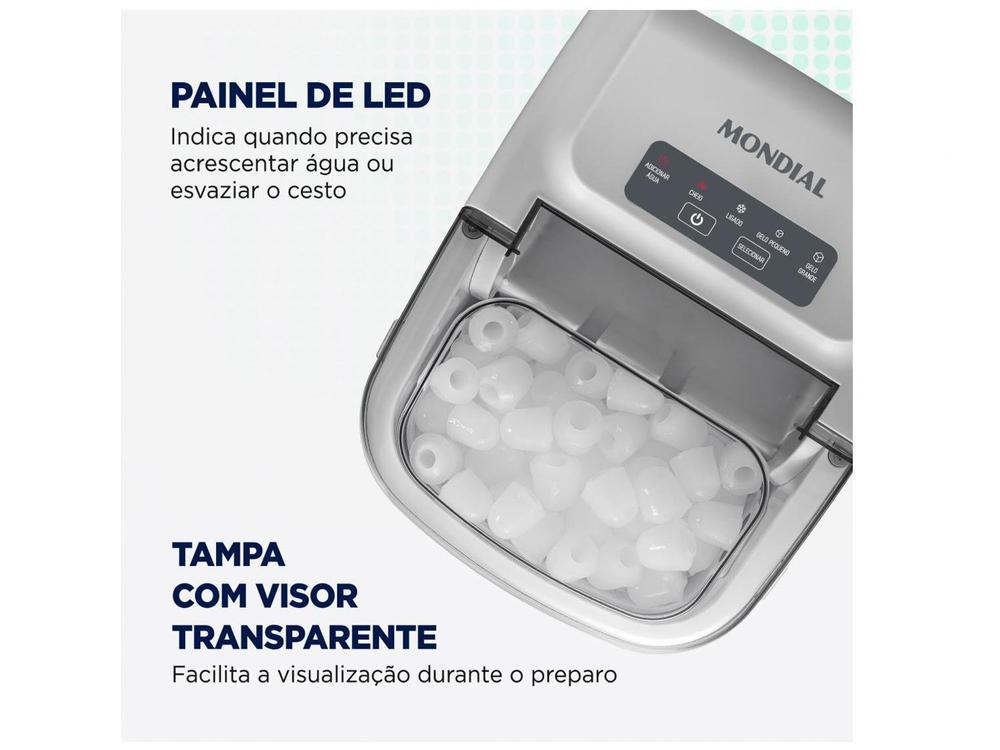 Máquina de Gelo Turbo Ice Premium MG-12-GI Mondial 12kg Cinza - 7