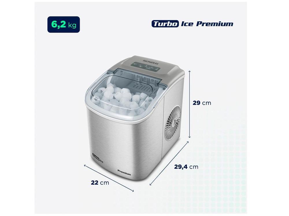 Máquina de Gelo Turbo Ice Premium MG-12-GI Mondial 12kg Cinza - 9