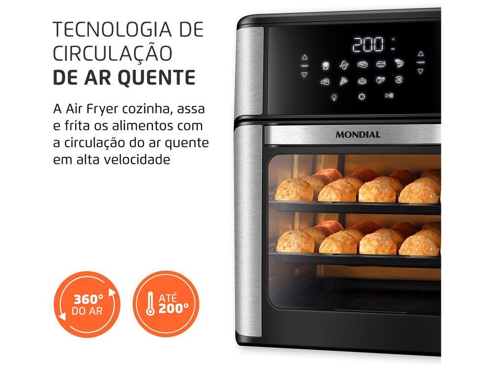 Air Fryer Mondial Forno Oven AFON-12L-BI Preto e Inox 12L - 6