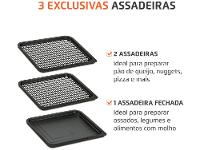 Air Fryer Mondial Forno Oven AFON-12L-BI Preto e Inox 12L - 30