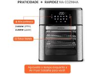 Air Fryer Mondial Forno Oven AFON-12L-BI Preto e Inox 12L - 35
