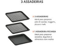 Air Fryer Mondial Forno Oven AFON-12L-BI Preto e Inox 12L