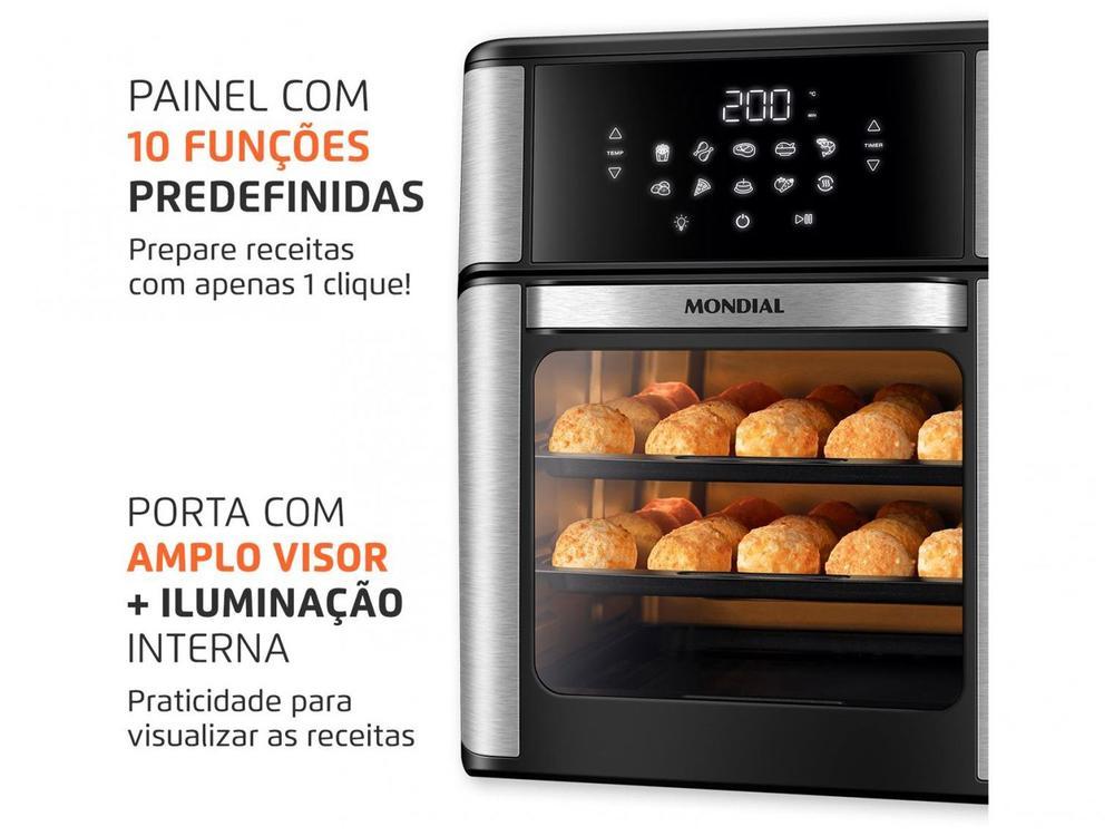Air Fryer Mondial Forno Oven AFON-12L-BI Preto e Inox 12L - 17