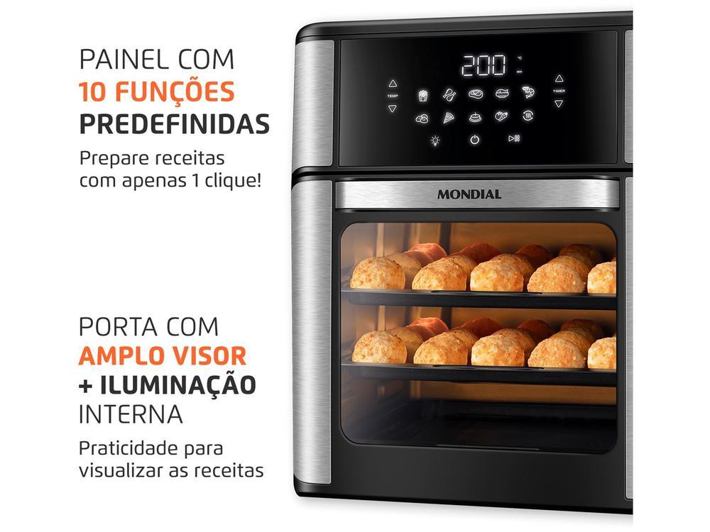 Air Fryer Mondial Forno Oven AFON-12L-BI Preto e Inox 12L - 35
