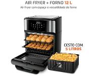 Air Fryer Mondial Forno Oven AFON-12L-BI Preto e Inox 12L - 23
