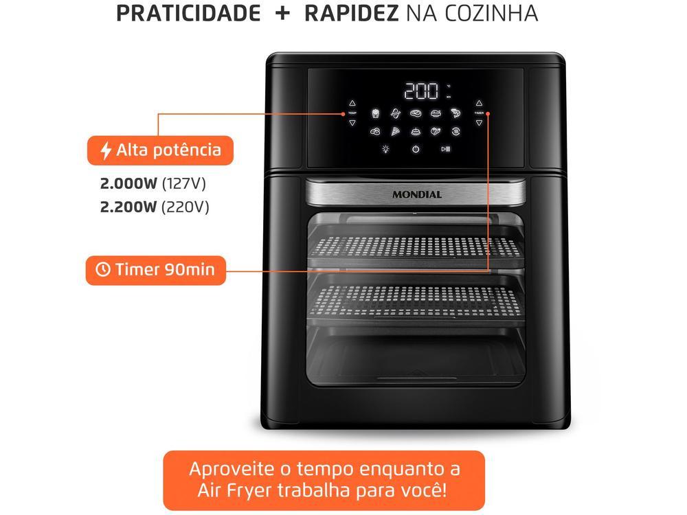 Air Fryer Mondial Forno Oven AFON-12L-FB Preta 12L - 18