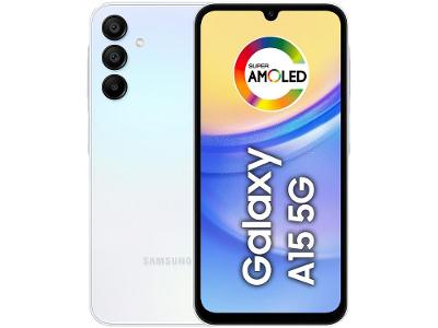 Smartphone Samsung Galaxy A15 6,5" 128GB Azul Claro 5G 4GB RAM Câm. Tripla 50MP + Selfie 13MP 5000mAh Dual Chip