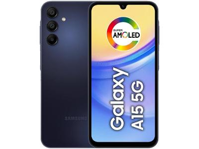 Smartphone Samsung Galaxy A15 6,5" 128GB Azul Escuro 5G 4GB RAM Câm. Tripla 50MP + Selfie 13MP 5000mAh Dual Chip