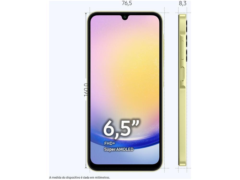 Smartphone Samsung Galaxy A25 6,5" 256GB Verde Claro 5G 8GB RAM Câm Tripla 50MP + Selfie 13MP Bateria 5000mAh Dual Chip - 6