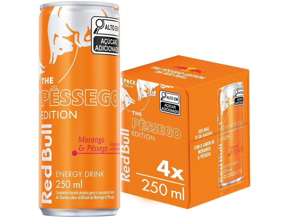 Bebida Energética Red Bull Morango e Pêssego 250ml 4 Unidades - 13