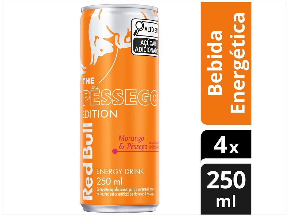 Bebida Energética Red Bull Morango e Pêssego 250ml 4 Unidades - 2
