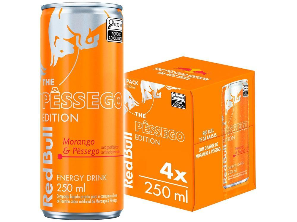 Bebida Energética Red Bull Morango e Pêssego 250ml 4 Unidades - 1