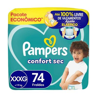Fralda Pampers Confort Sec Tam. XXXG (+19kg) 74 Unidades