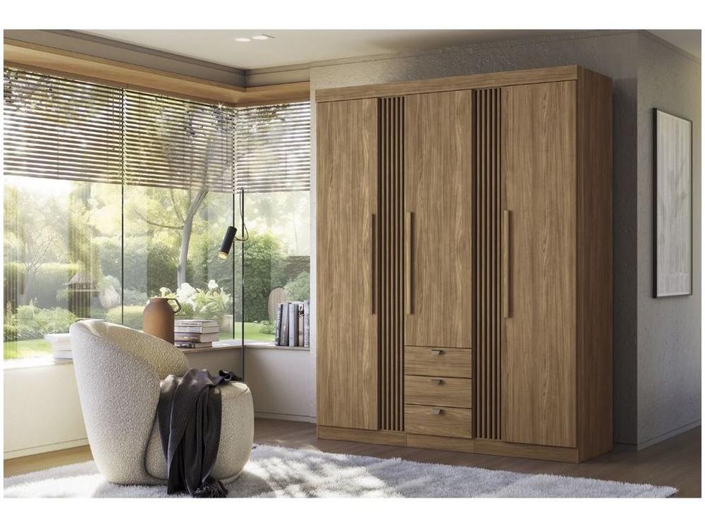 Guarda-roupa Casal 3 Portas 3 Gavetas Santos Andirá Aurora 3.3 - 4