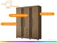 Guarda-roupa Casal 3 Portas 3 Gavetas Santos Andirá Aurora 3.3 - 3