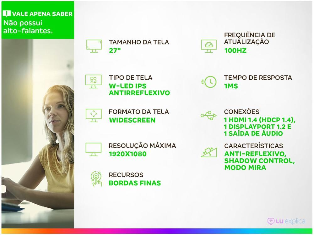 Monitor Gamer AOC27G2E1 27" Full HD IPS 100Hz 1ms HDMI DisplayPort - 2