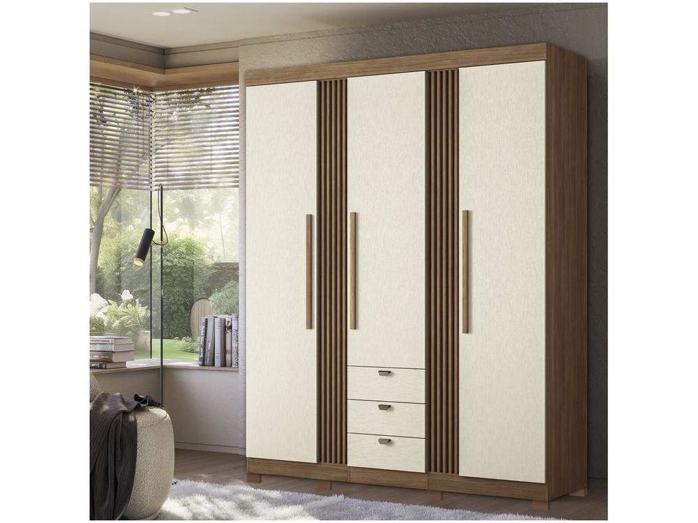 Guarda-roupa Casal 3 Portas 3 Gavetas Santos Andirá Aurora 3.3 - 4