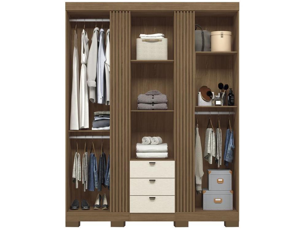 Guarda-roupa Casal 3 Portas 3 Gavetas Santos Andirá Aurora 3.3 - 5