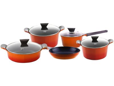 Jogo de Panelas Neoflam Revestimento Cerâmico de Alumínio Laranja 5 Peças Venn