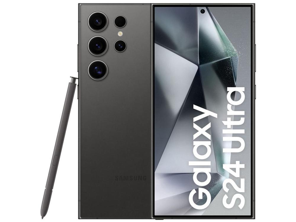 Smartphone Samsung Galaxy S24 Ultra 6,8" Galaxy AI 512GB Titânio Preto 5G 12GB RAM Câm. Quádrupla 200MP + Selfie 12MP Bateria 5000mAh Dual Chip - 1