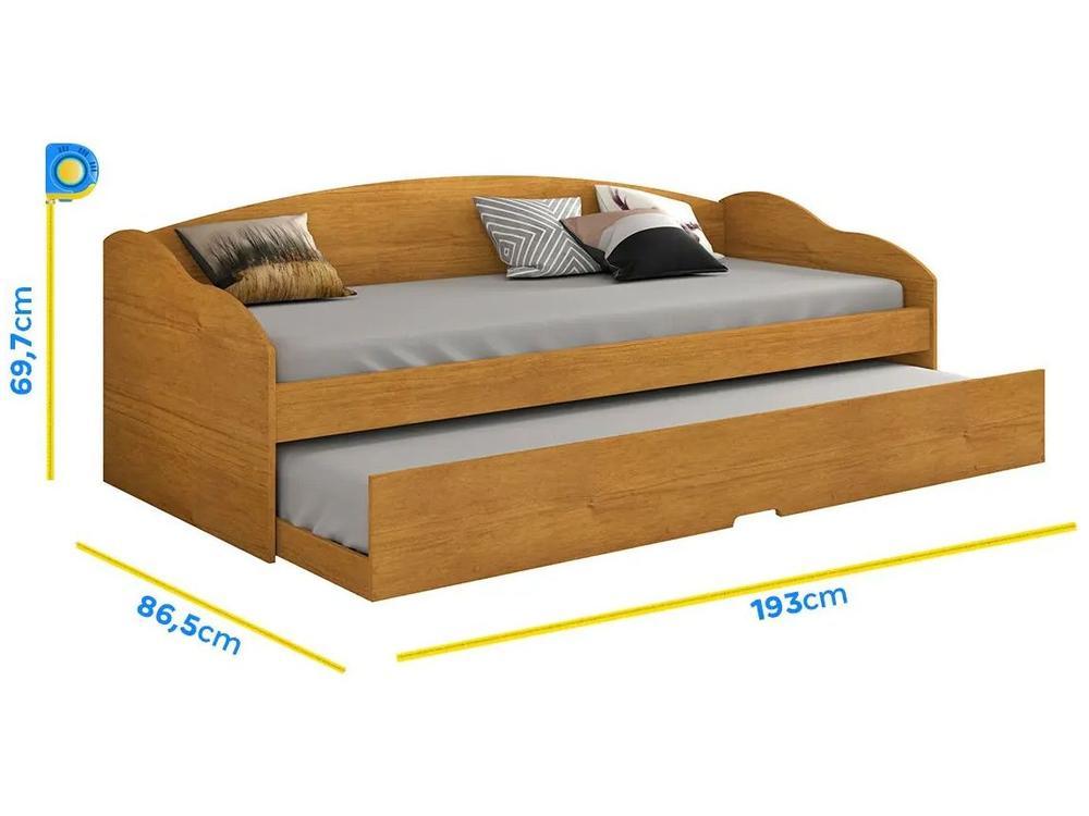 Bicama Solteiro com Cama Auxiliar Conquista Móveis Funny III Cinamomo - 9