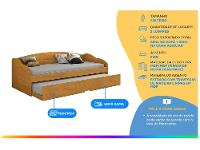 Bicama Solteiro com Cama Auxiliar Conquista Móveis Funny III Cinamomo - 2