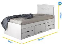 Cama de Solteiro Conquista Móveis Julia Branco - 4