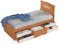 Cama de Solteiro Conquista Móveis Julia Cinamomo e Off-White - 3