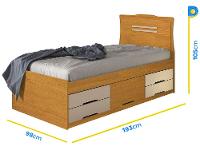 Cama de Solteiro Conquista Móveis Julia Cinamomo e Off-White - 4